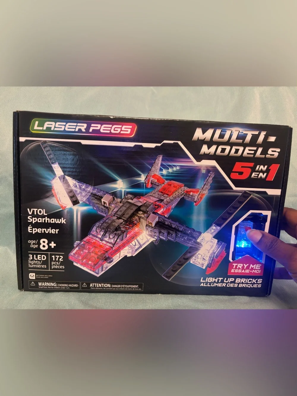 Laser Pegs VTOL Sparhawk 5-in-1 Light Up Building Set 172pc 52008 NEW